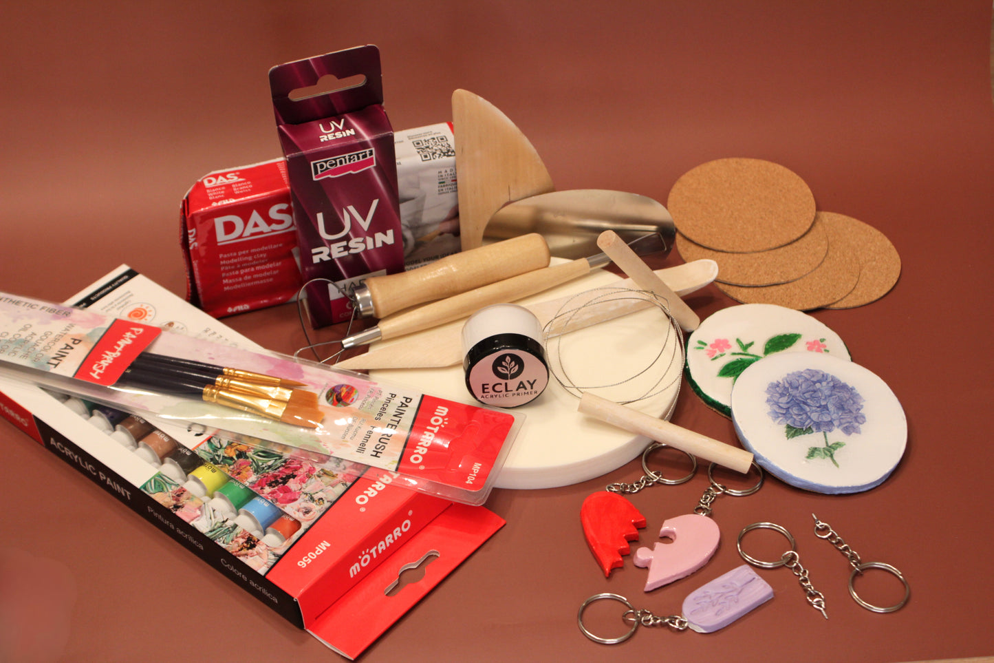 Eclay Coaster & Keychain Clay Kit — Premium Air-Dry Craft Set - Eclay Studio