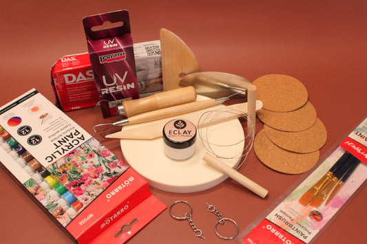 Eclay Coaster & Keychain Clay Kit — Premium Air-Dry Craft Set